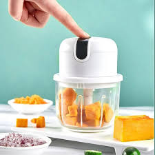 Rechargeable Chopper for Kitchen Use with Stainless Steel Blades, One-Touch Operation.