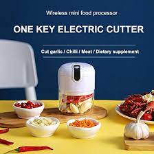 Rechargeable Chopper for Kitchen Use with Stainless Steel Blades, One-Touch Operation.